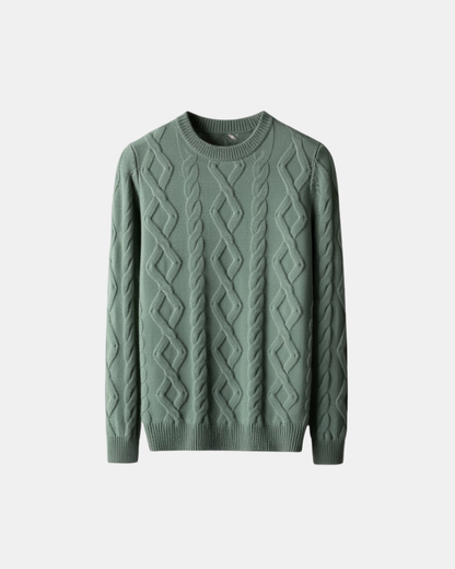 Ascot Cable Knit Sweater