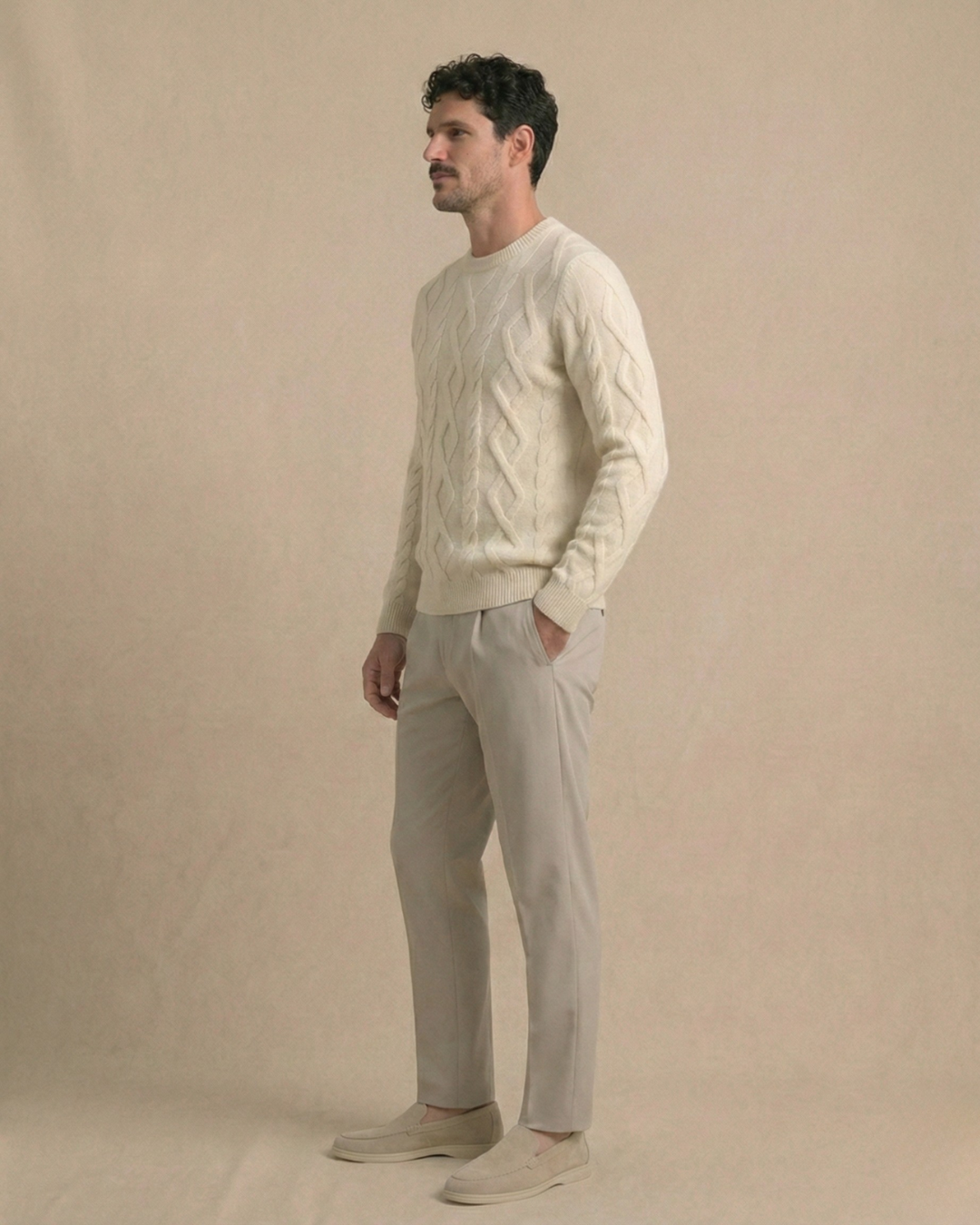 Ascot Cable Knit Sweater