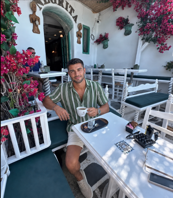 @Fotisantoniu99 wearing the Belmont Striped Shirt